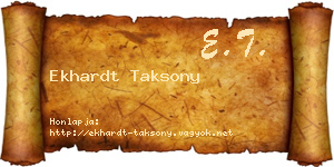 Ekhardt Taksony névjegykártya